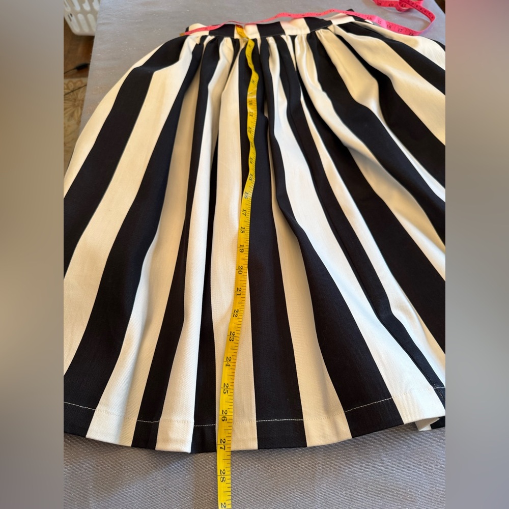 Vixen by Micheline Pitt Ghost Swing Skirt in Black and White Stripes Sz M - Picture 7 of 7